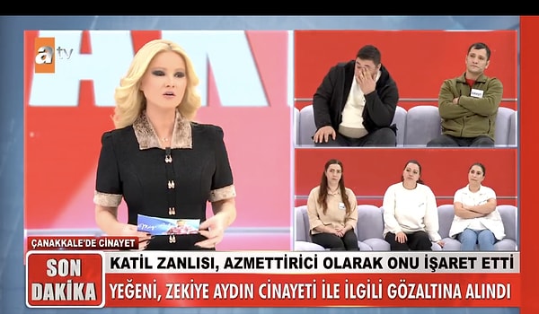 Müge Anlı'da çözülen Nezaket Uyur cinayetinin ardından cinayetler zinciri açığa çıktı. Programda Nezaket Kışı ve Zekiye Aydın'ın da öldürüldüğü iddiası gündeme geldi. Müge Anlı, Zekiye Aydın'ın yıllardır kimlik hareketi olmadığını açıkladı.