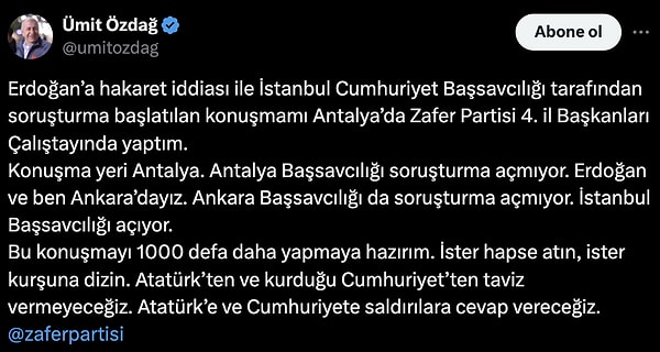 Ankara’da gözaltına alınan Özdağ polis eşliğinde İstanbul’a getirildi. Özdağ, gözaltı süreciyle ilgili sosyal medya hesabından yaptığı açıklamada şu ifadeleri kullandı. 👇