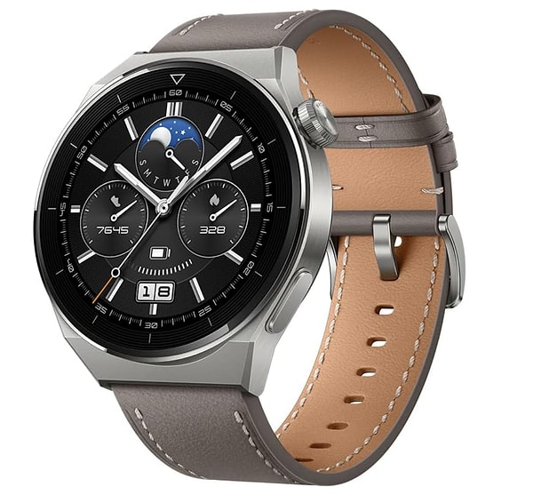 7. HUAWEI Watch GT3 Pro 46mm Titanyum Kasa - Gri Deri