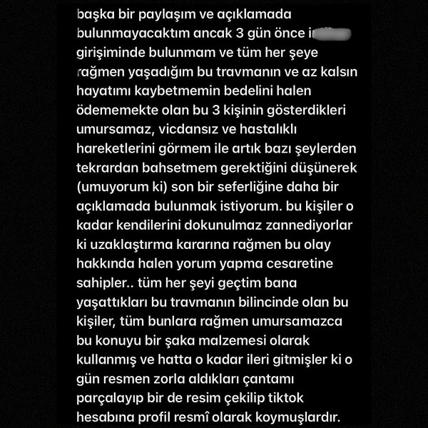 Ege Taştan, Osman Candan ve Sayit isimli şahsın uzaklaştırma kararına rağmen kendisine tehdit savurduğunu iddia etti.