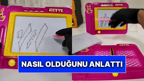 Sihirli Tahtanın İçini Açarak Nasıl Resim Çizilebildiğini Tek Tek Anlattı