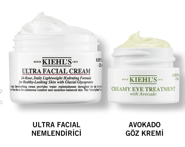 10. Kiehl's Ultra Facial Cream & Avokadolu Göz Kremi Favori Nem Ikilisi Seti