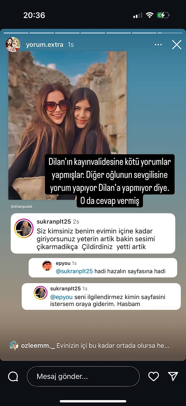 Dilan Polat'a yorum yapmadığı, öteki oğlunun sevgilisine yorum yaptığı gerekçesi ile eleştirilen Polat, kendisine kötü yorum yapan kişiye ağzına geleni saydı.