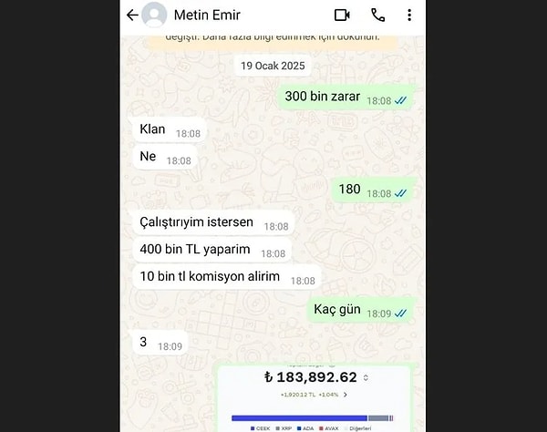 Metin Emir’e eşinin kanser tedavisi için biriktirdiği 350 bin lirayı veren Abdullah G., “ Yaklaşık 3 senedir sosyal medya mecralarında da takip ediyordum. Tiktok yayınlarında insanlara yardım ediyordu, dini de sömürerek kendini iyi pazarlıyordu. Kendisinin yalancı olduğunu çok acı bir şekilde tecrübe ettik. Kendisine yazdığım zamanlarda cevap alamıyorum, umursamaz bir tavrı var. Kendisine bir şey olmayacağını düşünüyor.” dedi.