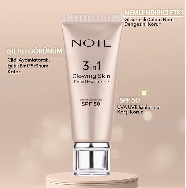 11. Note 3 In 1 Glowing Skin Tinted Moisturizer 50 Spf Işıltılı Aydınlatıcı Krem