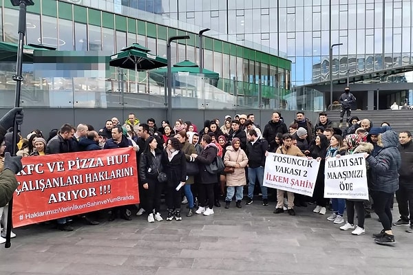 Şirketin binlerce çalışanı işsiz kalırken haklarını alamamaları üzerine eylem yapmışlardı.