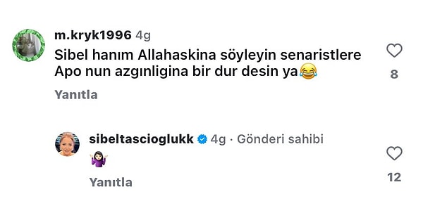 Öyle ki bir Şerbo izleyicisi, Pembe'yi canlandıran Sibel Taşçıoğlu'na Apo'nun "azgınlığı" hakkında isyan edip senaristle konuşmasını istedi.