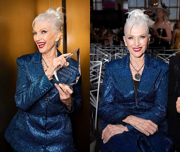 Elon Musk's 76-year-old mother, Maye Musk, also occasionally grabs attention. Maye Musk captivates onlookers with her bold style.