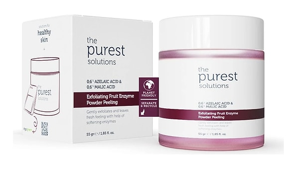 6. The Purest Solutions Arındırıcı ve Aydınlatıcı Enzim Peeling Toz Temizleyici 55 gr (%0,6 Azelaic Acid & Malic Acid)