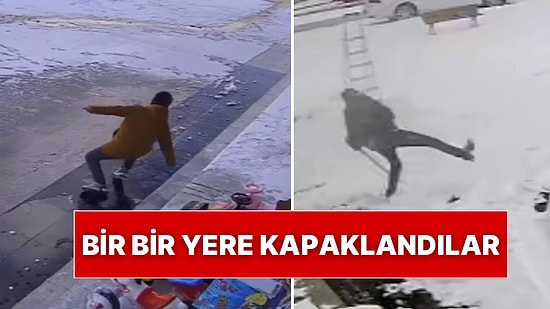 Aksaray’da Etkili Olan Kar Yağışının Ardından Kaldırımlar Adeta Buz Pisti Oldu: Düşenler Kameralara Yansıdı