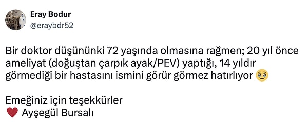 Tabii hekimliğinin yanında onu özel kılan özelliklerinden birini Twitter sayesinde öğrendik.