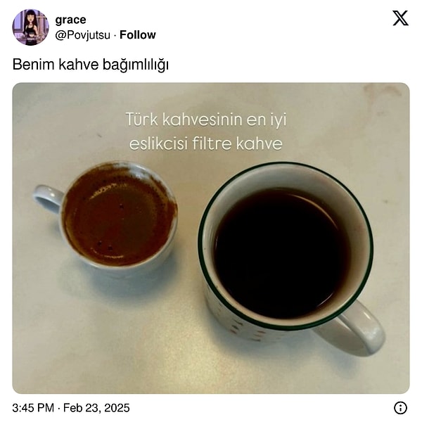 Üstüne de bir latte iyi gider.