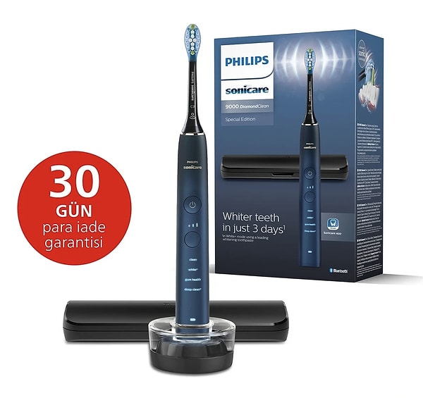 10. Philips Sonicare Diamond Clean 9000 Şarjlı Diş Fırçası,Seyahat Kabı,Sonicare App - Siyah HX9911/88