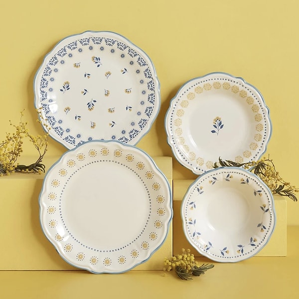 10. Bella Maison Mabel Stoneware 24 Parça 6 Kişilik Yemek Takımı Mavi