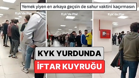 Bir KYK Yurdunda Erkek Öğrencilerin İftar İçin Beklediği Kuyruk Sosyal Medyada Gündem Oldu