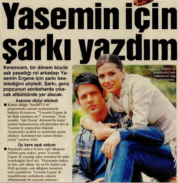 Yasemin Özilhan'dan Keremcem konusuna dair bir yorum hiç duymadık. Kendisi bu konuyu görmezden gelmeyi tercih etti fakat bu aşktan geriye de bir şarkı kaldı!