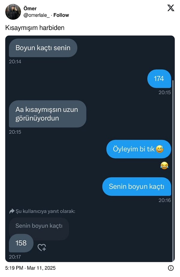 Kime göre kısa?