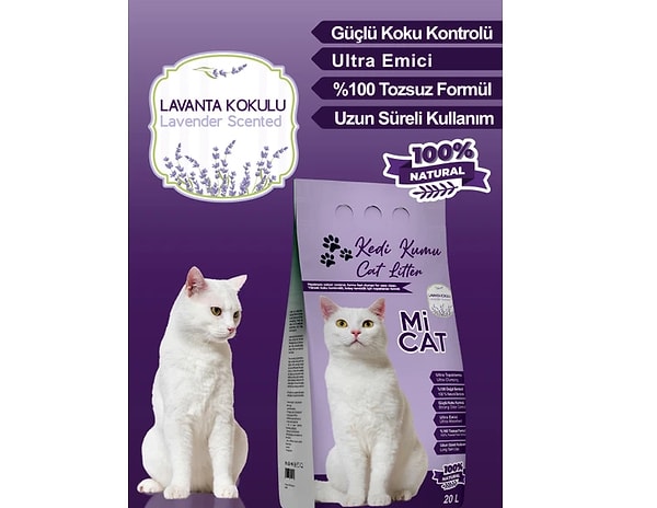 Mi Cat 20 Litre Lavanta Kokulu Kedi Kumu