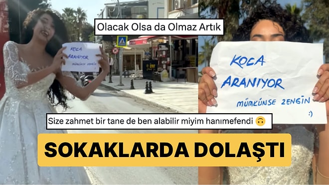 Gelinliğini Giydi Elinde "Koca Aranıyor, Mümkünse Zengin" Notuyla Bodrum Sokaklarını Dolaştı