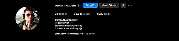 Şimdi de asıl konumuza dönelim. Pilotun Instagram hesabını, bu videodan sonra binlerce kişi takip etti.