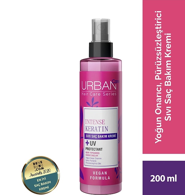 9. Urban Care Intense Keratin - Yıpranmış Saçlar İçin Sıvı Saç Bakım Kremi (200ml, Vegan)