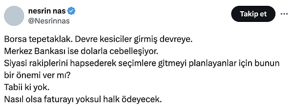 Borsanın tepetaklak olması, Türk lirasının rekor değer kaybına tepkiler gecikmedi.