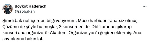 Kullanıcılar, konserlerin DBL yerine 'Akademi Organizasyon' tarafından yapılacağını iddia etti.