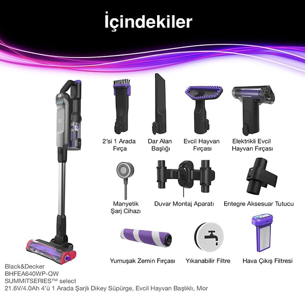 3. Black+Decker 4’ü 1 Arada Şarjlı Dikey Süpürge