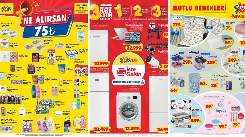 ŞOK'ta Seçili Ürünlerde Ne Alırsan 75 TL Günleri! 9 Nisan 2025 ŞOK Aktüel Ürünler Kataloğu