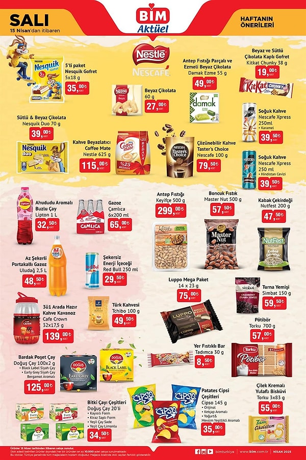 5’li paket Nesquik Gofret 5x18 gr 35 TL