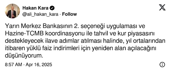 "Merkez Bankası'nın önünde iki seçenek var..."