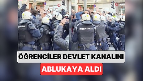 Sırbistan'da Gerçekleşen Eylemlerde Öğrenciler Devlet Kanalı Binasını Ablukaya Aldı