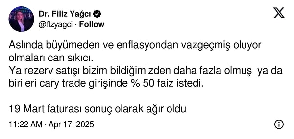 "19 Mart faturası sonuç olarak ağır oldu."👇