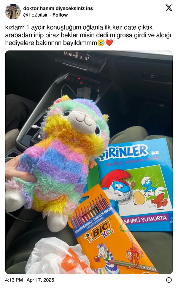 Bir X kullanıcısı da erkek arkadaşının sürprizini paylaştı.