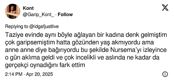Fakat tam aksini düşünenler de vardı. Hatta bir kişi bir yaşanmışlıktan örnek vererek Karakoç'un oyunculuğunu takdir bile etti.