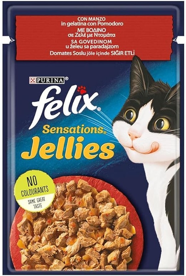 Felix Sensation Sığır & Domatesli Kedi Yaş Maması Görseli