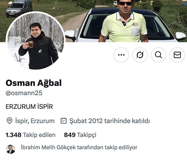 Eski ABB Başkanı Melih Gökçek'in takip ettiği şahıs paylaşımını sildi.