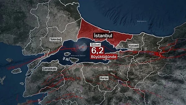 İstanbul'da saat 12.49'da 6,2 büyüklüğünde bir deprem meydana geldi. 13 saniye süren deprem paniğe neden oldu. Depremin ardından artçı sarsıntılan yaşandı.