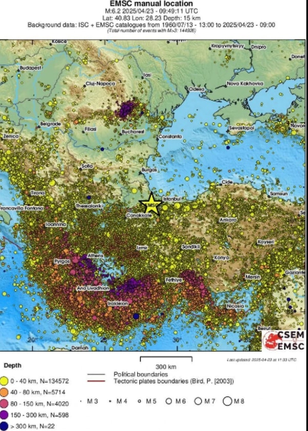 6.2'lik depremi takiben deniz seviyesinde küçük bir değişiklik gözlemlendi.