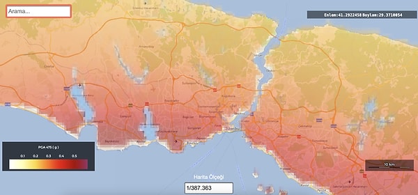 AFAD İstanbul Deprem Riski Haritası Görseli