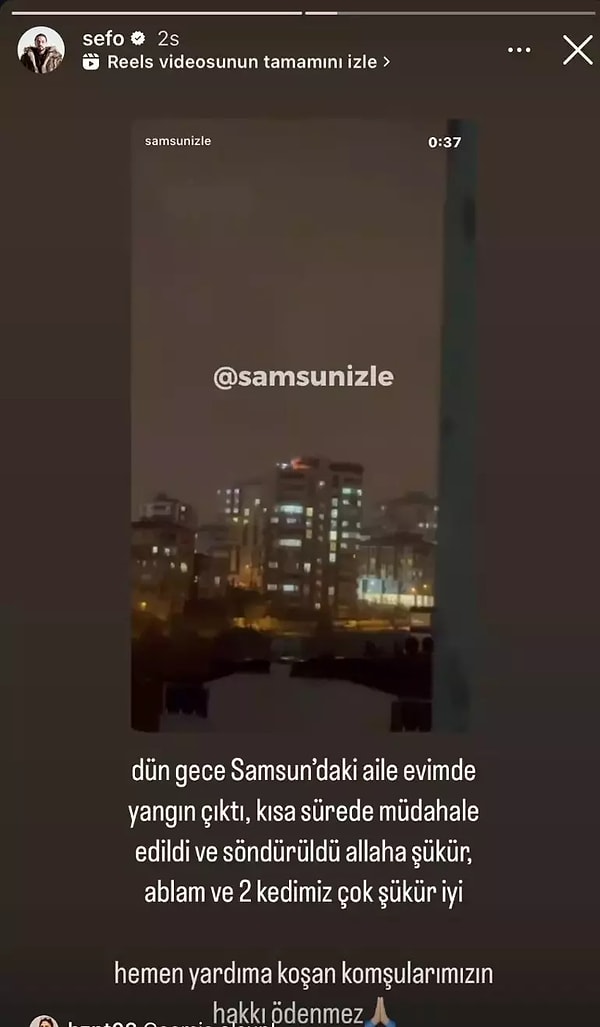 İşte o paylaşım: