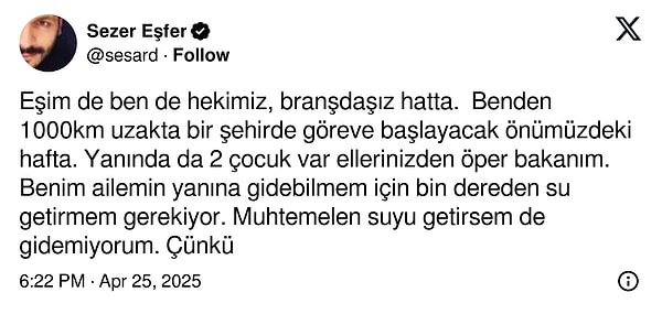 @sesard adlı kullanıcı ise Memişoğlu'nun sözleri üzerine böyle bir paylaşımda bulundu:
