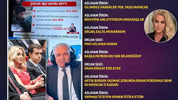 Yazılan KJ'lere sinirlenen Aslıhan Ören, Whatsapp grubundan Ercan Seki'ye yazarak yazılanlara büyük tepki gösterdi.