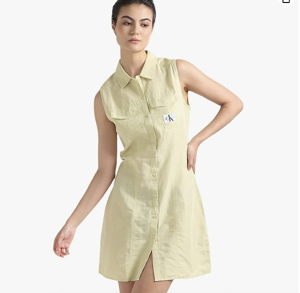6. Calvin Klein Sleeveless Cotton Shirt Dress, yazlık şıklığın en rahat hali.