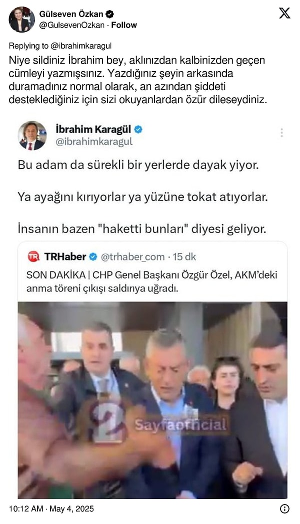 Özgür Özel ile ilgili yapılan paylaşım sosyal medyada da tepki çekti. 👇