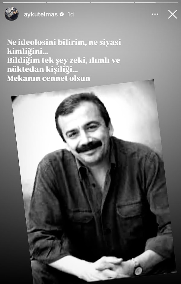 Sosyal medya üzerinden taziye mesajı paylaşan isimlerden biri de Aykut Elmas'tı.