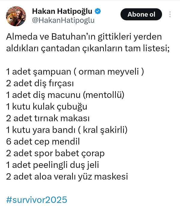 Hakan Hatipoğlu, Batuhan ve Almeda'nın girdikleri evden aldıkları ürünleri açıkladı.