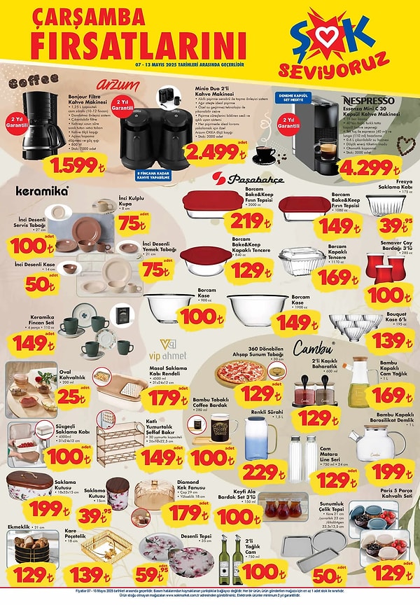 Arzum Bonjour Filtre Kahve Makinesi 1.599 TL,