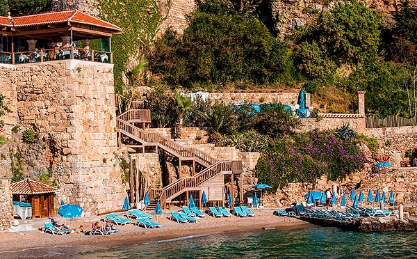 10. Mermerli Beach (Kaleici): An Inner-City Oasis Under the Historic Walls