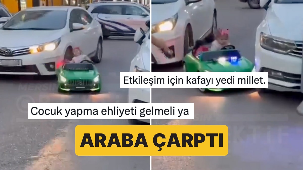Şaştık Kaldık: Akülü Arabayla Trafiğe Çıkarılan Çocuğa Araba Çarptı
